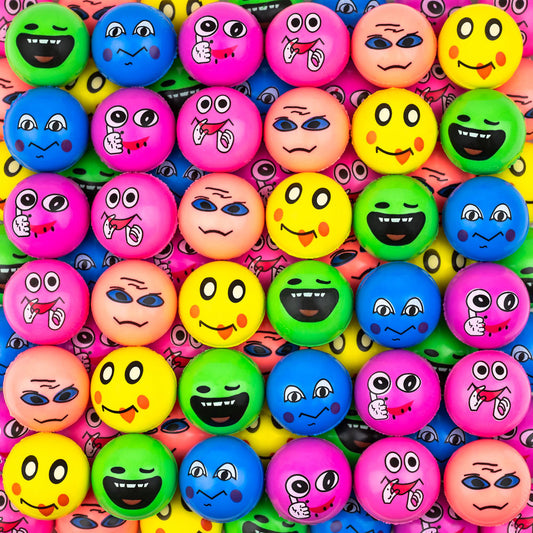 25mm (.98in) Printed Emoticon Hi-Bounce Ball Mix