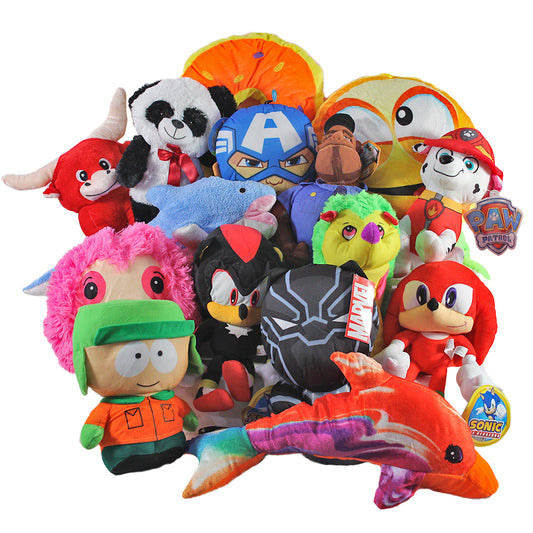 50% LICENSED SUPER VALUE JUMBO 10-12″ PLUSH MIX – 96 CT