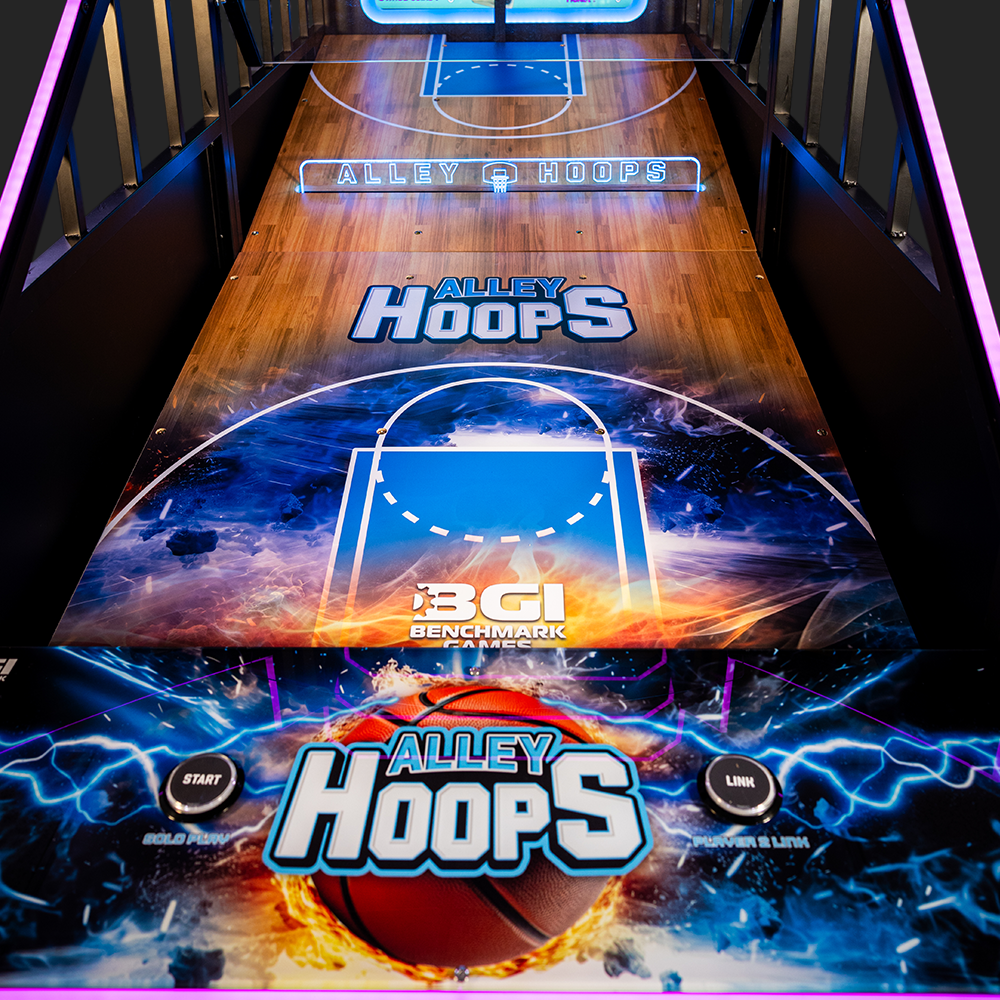 Alley Hoops Standard Basketball Arcade Game Product Image Court View Close Up