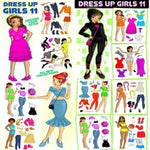 Front and back display card of dress up girls 11