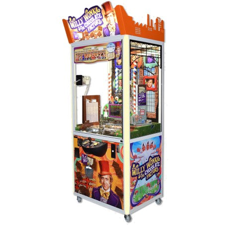 Elaut Willy Wonka 1-Player Coin Pusher Arcade Game Novelty Machine Product Image Right Angle View