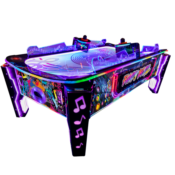 Funky Beatz Curved Air Hockey Table Arcade Game Top Down Angle View
