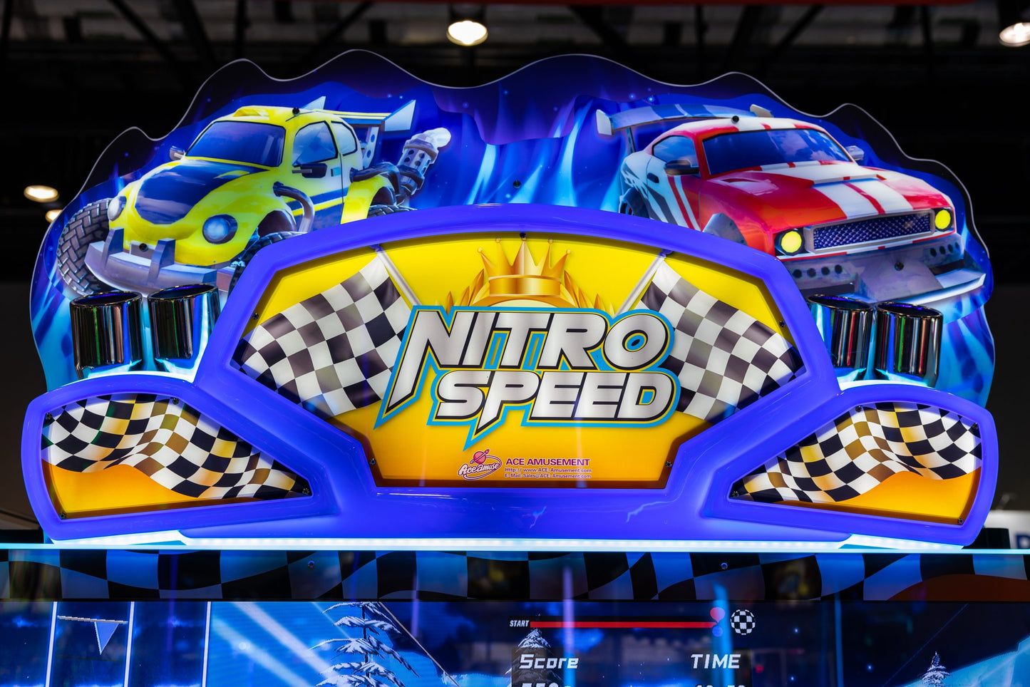 Nitro Speed 4 Four Player Racing Racers Arcade Novelty Game Machine Product Display Header