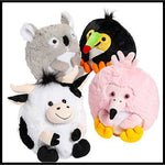 10” ASST’D SQUEEZABLES ROUND PLUSH – 60 CT