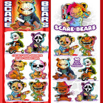 front and back display card for scare bears