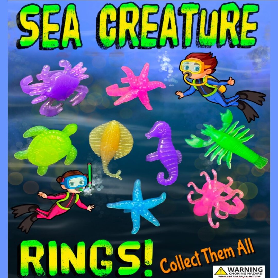 Sea Creature Rings 1" Capsules