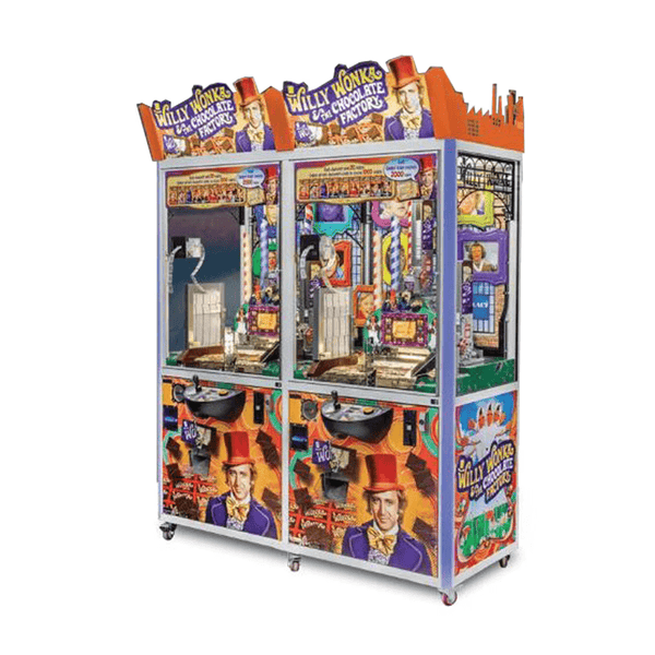 Willy Wonka Charlie and The Chocolate Factory 2 Two Player Novelty Arcade Game Coin Pusher Product Image Angle View