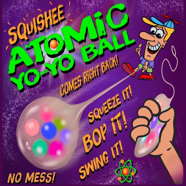 purple display card for Atomic Yo-Yo Ball
