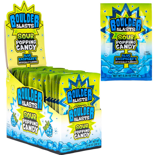 Boulder Blast Sour Blue Raspberry Popping Candy