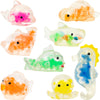 close up view of the ocean bead animals in pink, orange, yellow and blue