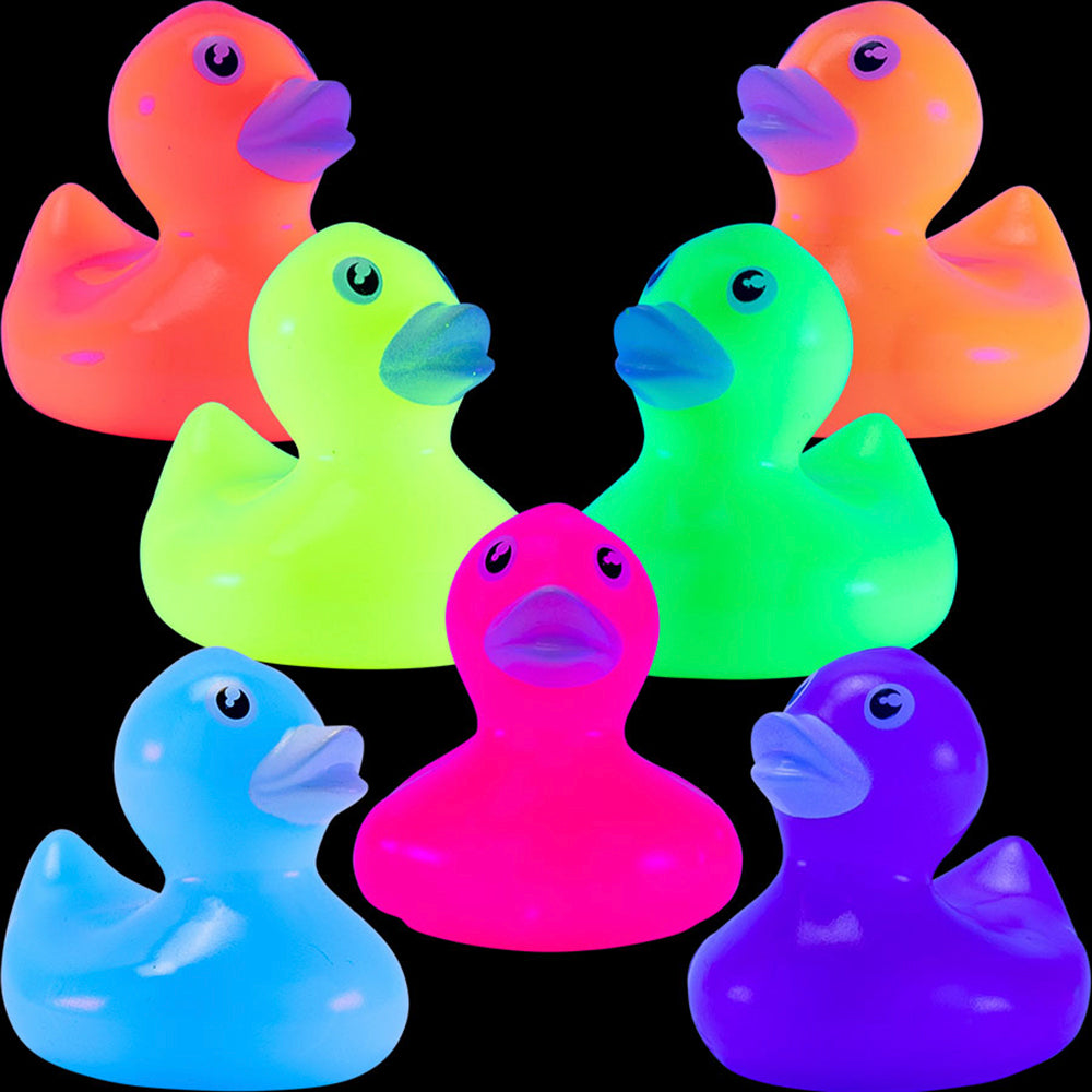 Rubber Fluorescent Ducks 2in