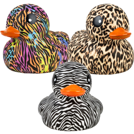 Rubber Deluxe Animal Pattern Ducks 6in