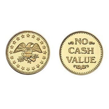 0.984" diameter vending machine token in brass finish