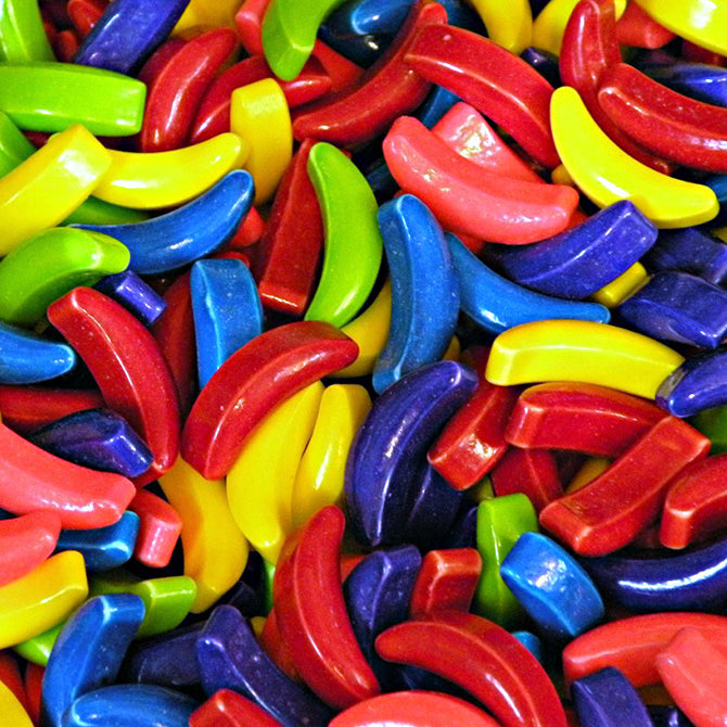 Close up view of Crazy Bananas candies