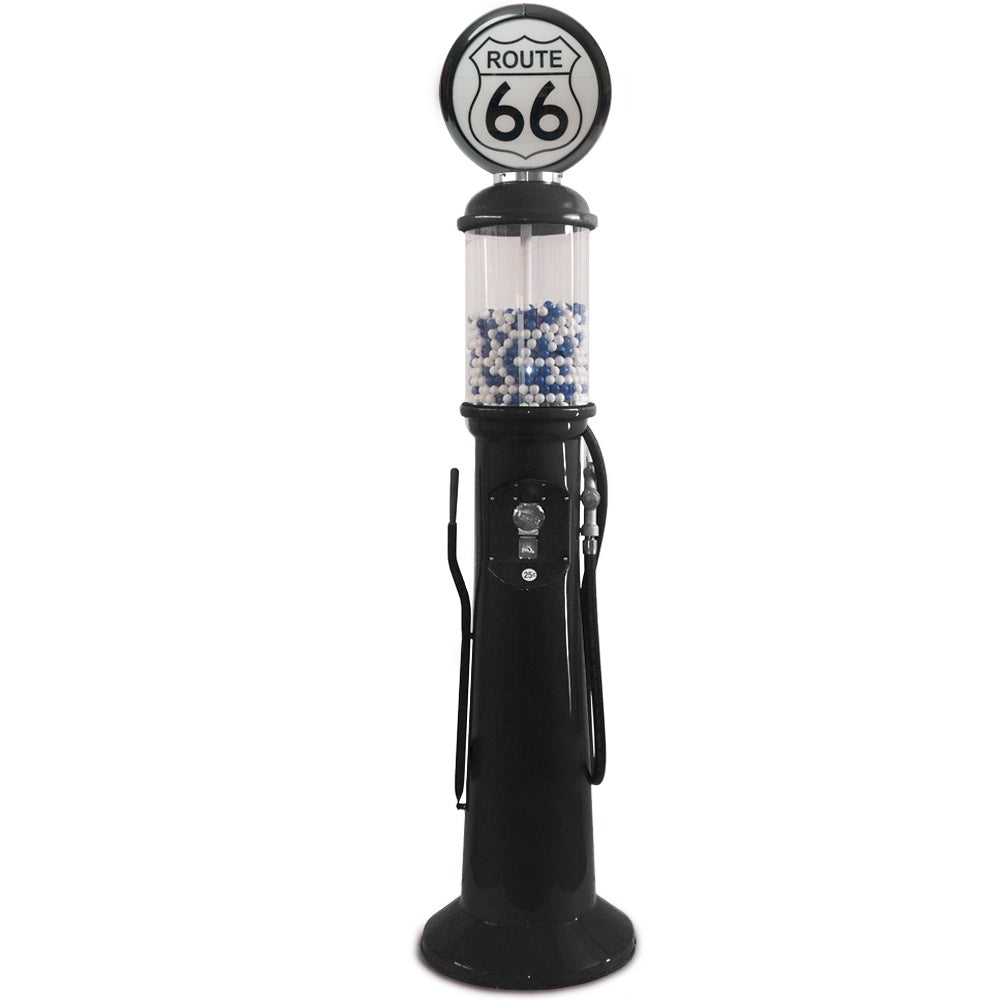 Route 66 themed 7 foot 6 inch tall gas pump gumball machine