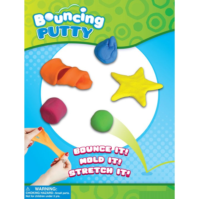 Bouncy Putty toys in two inch toy capsules display front side