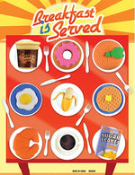 Breakfast is Served 1 inch erasers product display