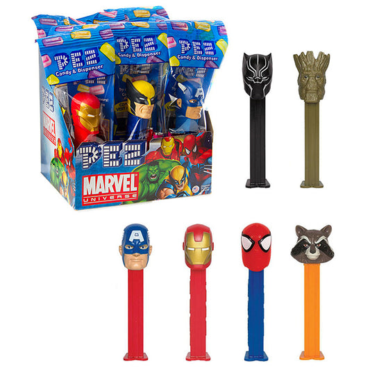 Marvel Comics pez candy dispensers Avengers Endgame Superhero Iron man spiderman Pez Dispensers