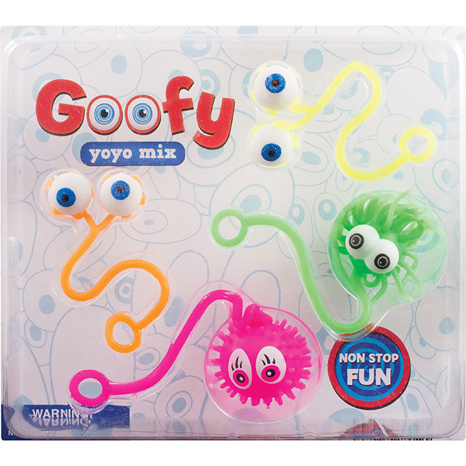 Goofy YoYo Mix 2" vending capsules back of display card