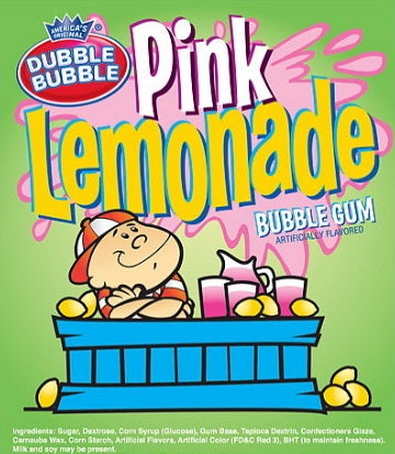 pink lemonade gumballs product display