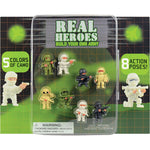 Real Heroes Army Men in 1" capsules display back side