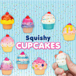 Blue colored display card for Squishy Cupcakes