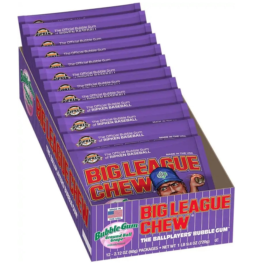 12 ct/Pouches per tray Big League Chew Grape flavor