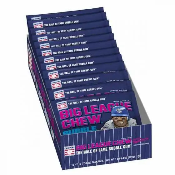 12 ct/pouches per tray Big League Chew Blue Raspberry flavor