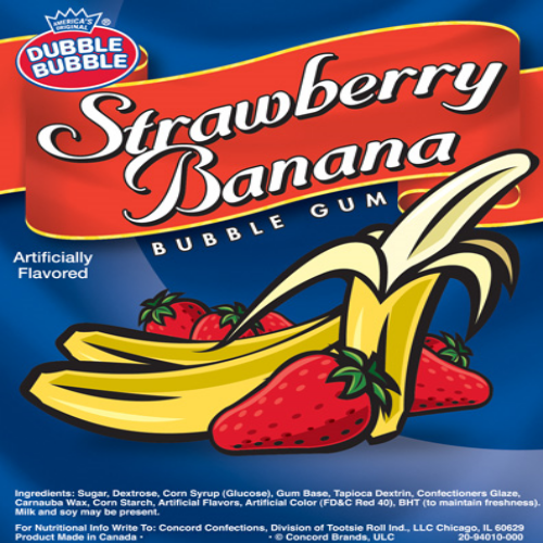 Dubble Bubble Strawberry Banana Gumballs Product Display