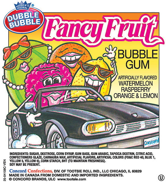 Dubble Bubble Fancy Fruit Gumballs  Product display