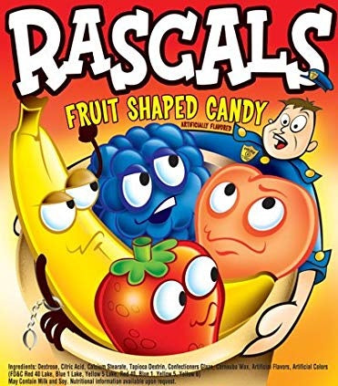 Rascals Fruit Shaped Candy Product Display